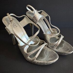 Sexy Stiletto Strapy Sandals- Metallic Silver